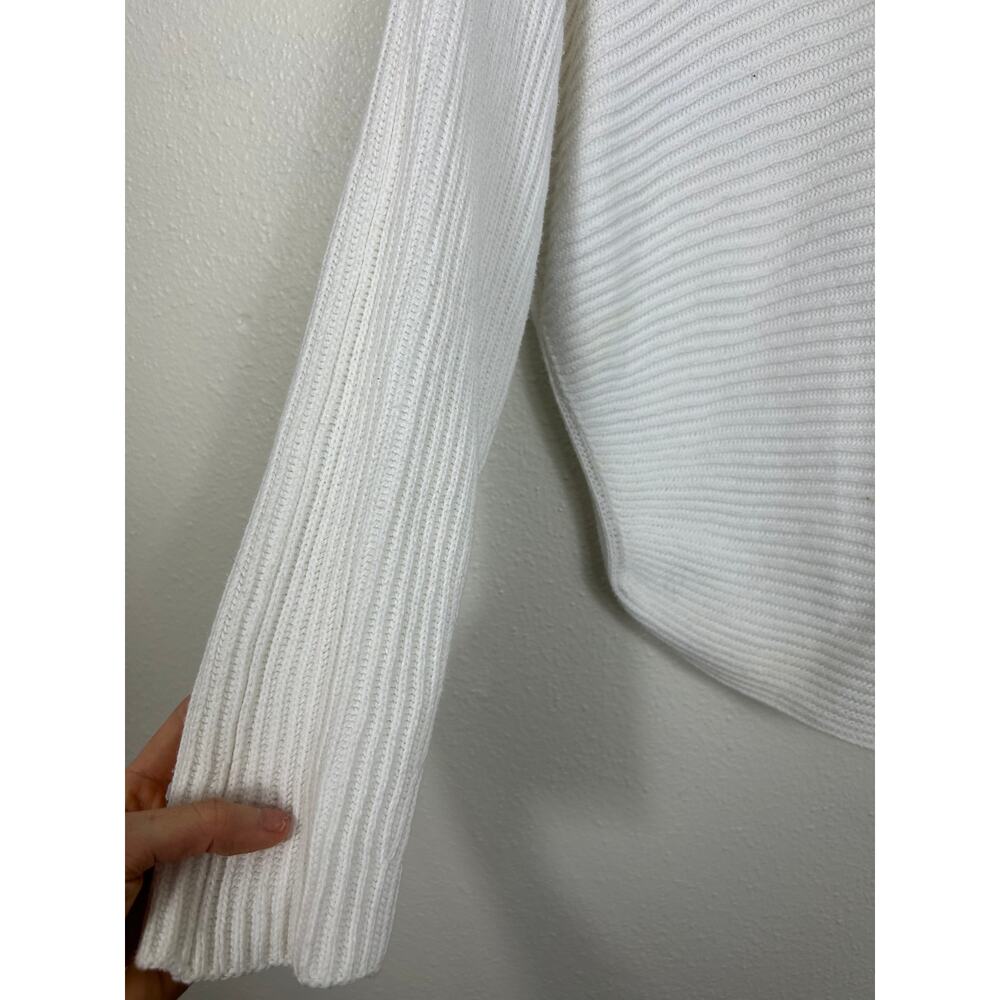 VINCE Ribbed Knit Longsleeve Top White XS Business Casual Minimalist - Picture 4 of 7